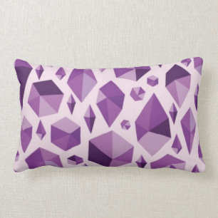 Purple geometric jewel shapes lumbar pillow