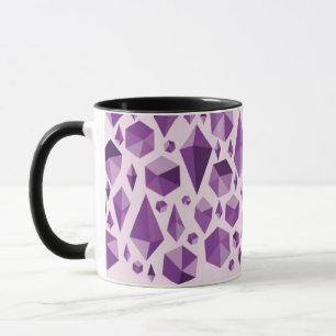 Purple geometric jewel shapes mug
