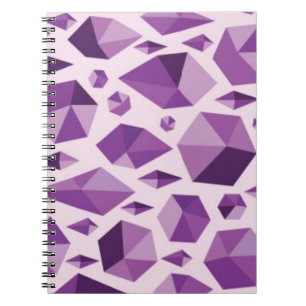 Purple geometric jewel shapes notebook