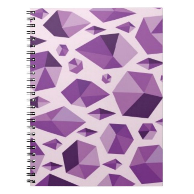 Purple geometric jewel shapes notebook (Front)