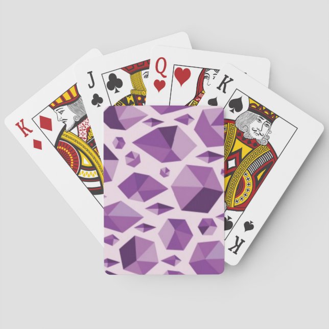Purple geometric jewel shapes playing cards (Back)