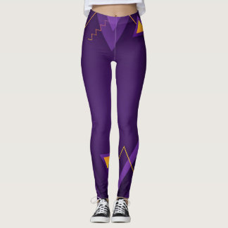 purple geometric leggings