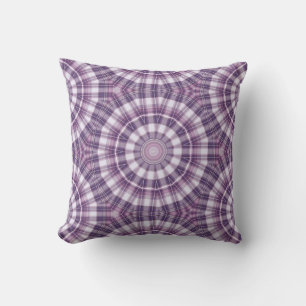 Purple Geometric Mandala Throw Pillow 16" x 16"
