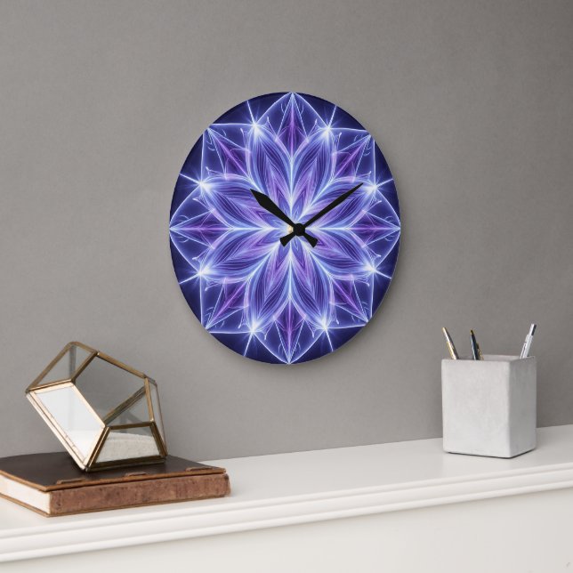 Purple Geometric Mandala Wall Clock (Office)
