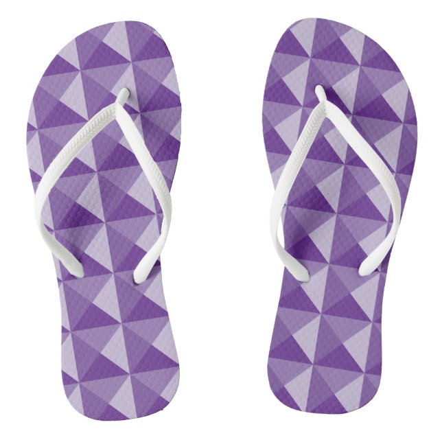 Purple Geometric Pattern Flip Flops (Footbed)
