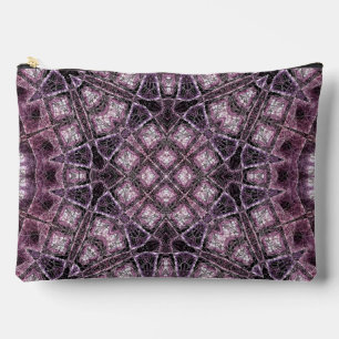 Purple Geometric Pattern with Intricate Symmetry Accessory Pouch