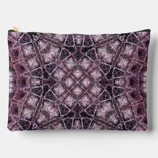Purple Geometric Pattern with Intricate Symmetry Accessory Pouch (Front)