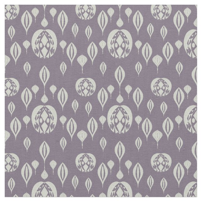 Purple Geometric Retro Pattern Fabric (Close Up)