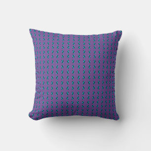 Purple Geometric Stripes Pattern Throw Pillow
