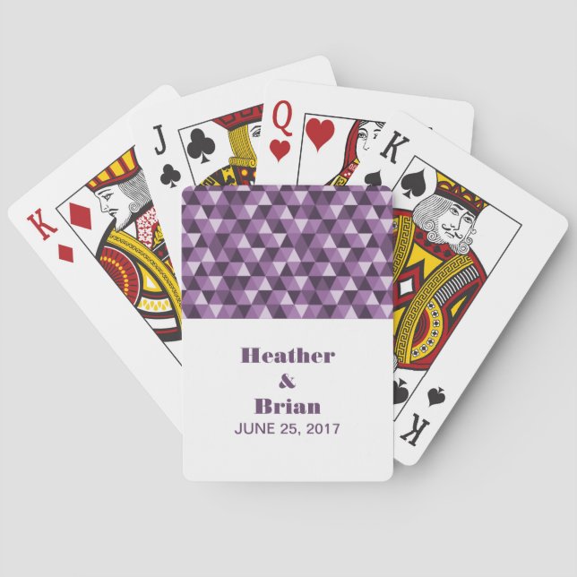 Purple Geometric Triangles Playing Cards (Back)