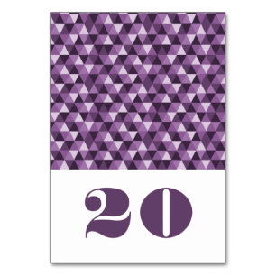 Purple Geometric Triangles Table Card