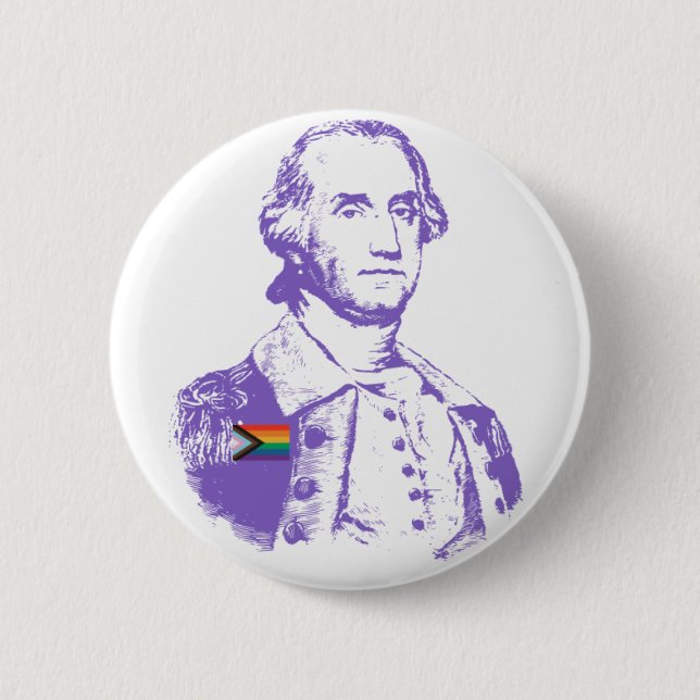 Purple George 2 Inch Round Button (Front)