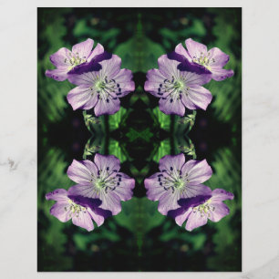 Purple Geranium Flower Abstract Scrapbook Paper