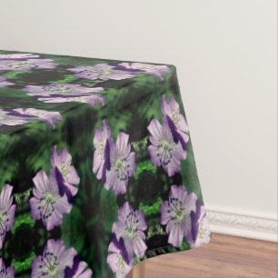 Purple Geranium Flower Pair Abstract      Tablecloth