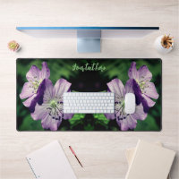 Purple Geranium Flower Pair Personalized