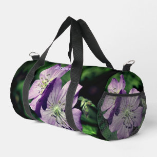 Purple Geranium Flower Personalized  Duffle Bag