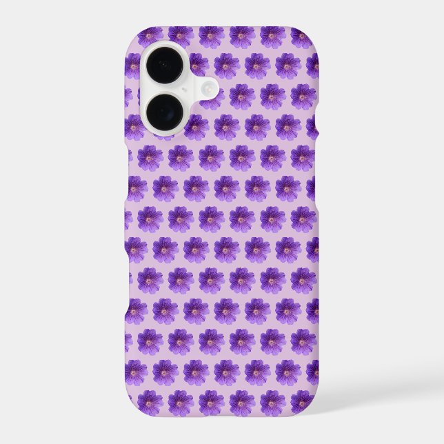 Purple Geranium Flower Seamless on Phone Case (Back)