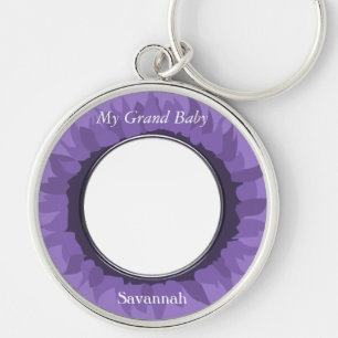 Purple Gerber Daisy Baby Photo  Keychain