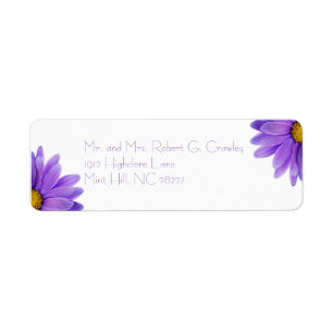 Purple Gerbera Daisy Return Address Label
