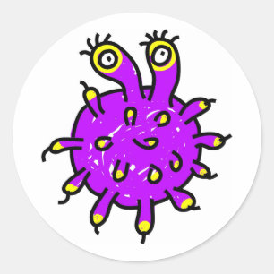 Purple Germ Classic Round Sticker