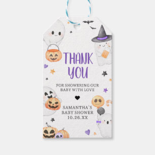 Purple Ghost Halloween Little Boo Favour Tags