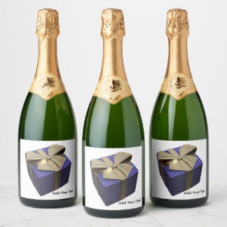 Purple Gift Box Champagne Label