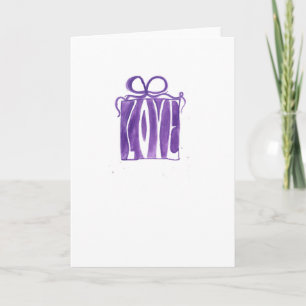 purple gift valentine holiday card