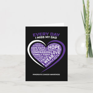 Purple Gifts In Memory Of My Dad Pancreatic Cancer Card