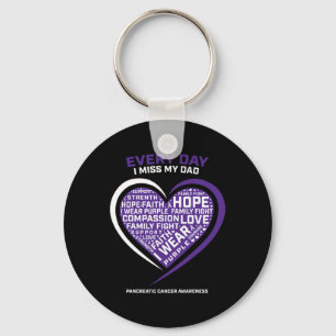Purple Gifts In Memory Of My Dad Pancreatic Cancer Keychain