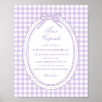 Purple Gingham Coquette Bow Time Capsule Game