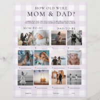 Purple Gingham How Old Were Mom and Dad Photo Game