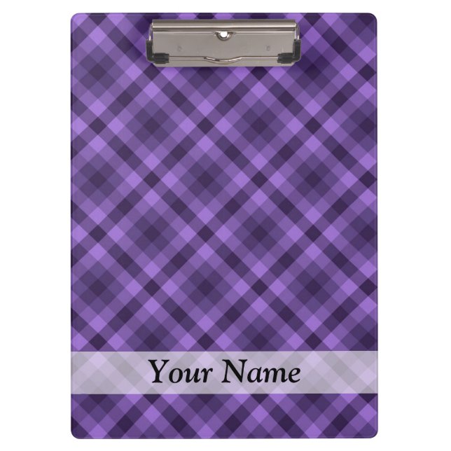 Purple gingham pattern clipboard (Front)