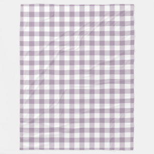 Purple Gingham Pattern Fleece Blanket