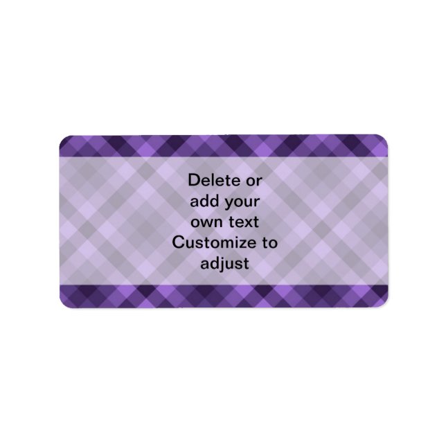 Purple gingham pattern label (Front)