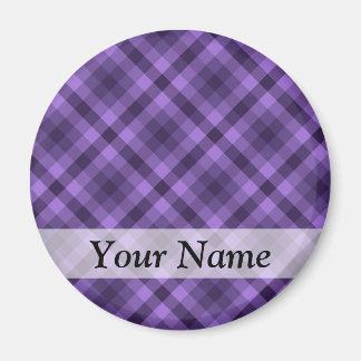 Purple gingham pattern magnet