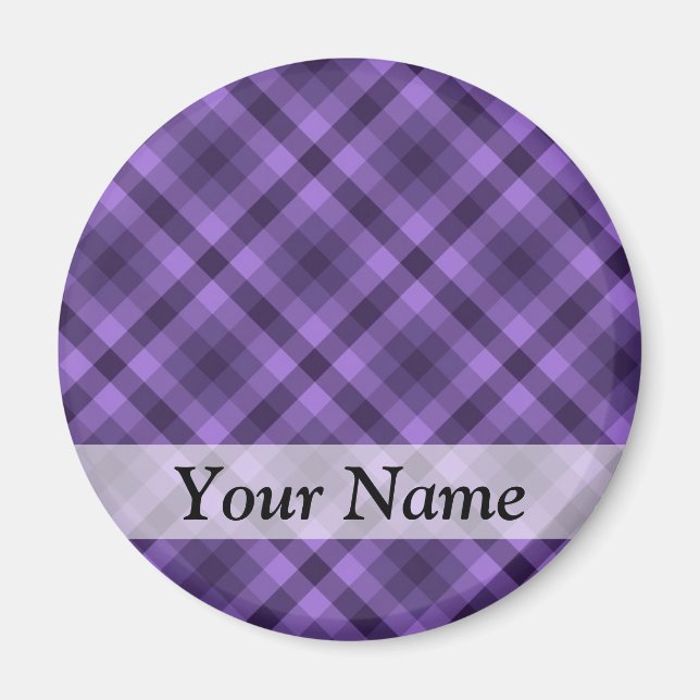 Purple gingham pattern magnet (Front)