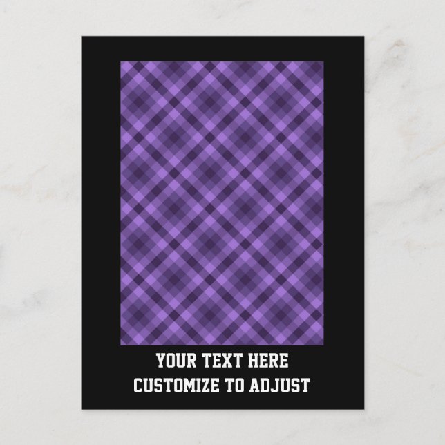 Purple gingham pattern postcard (Front)