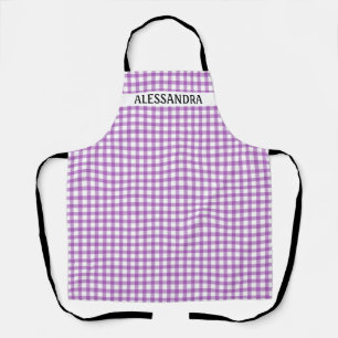 Purple Gingham Personalized Apron