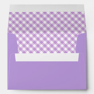Purple Gingham Plaid Lined Envelope