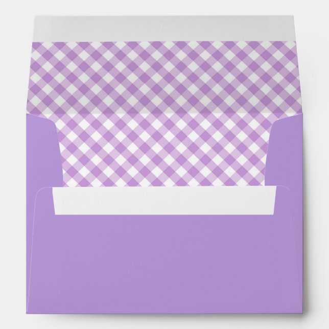 Purple Gingham Plaid Lined Envelope (Back (Bottom))
