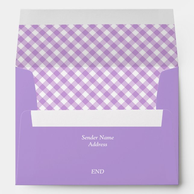 Purple Gingham Plaid Lined Envelope (Back (Bottom))