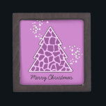 Purple giraffe Christmas Tree Gift Box<br><div class="desc">Lovely,  bright,  modern pattern with animal print christmas tree in Purple and stars. Cute,  girly,  and trendy Christmas gift. Personalize it with your own text/ message/ name.</div>