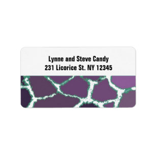 Purple Giraffe Fur Pattern Address Label