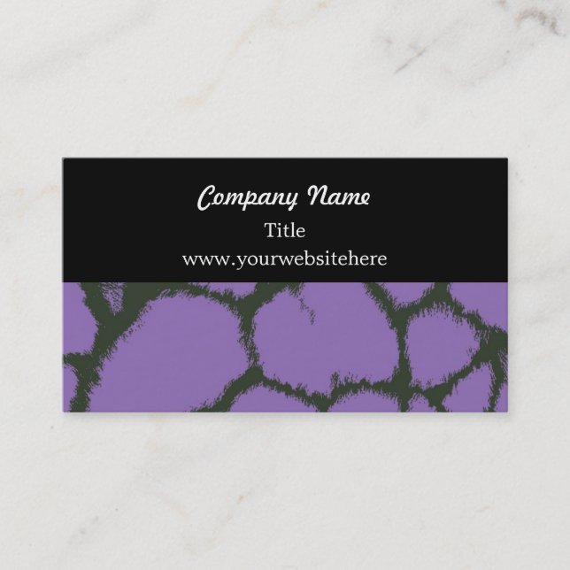 Purple Giraffe Fur Pattern Business Card (Front)