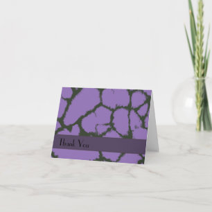 Purple Giraffe Fur Pattern Thank You Card