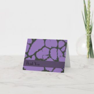 Purple Giraffe Fur Pattern Thank You Card