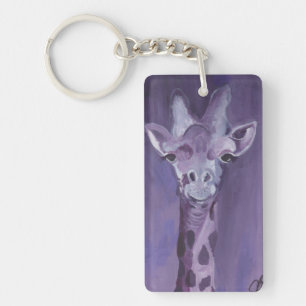 Purple Giraffe Keychain