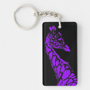 Purple Giraffe Keychain