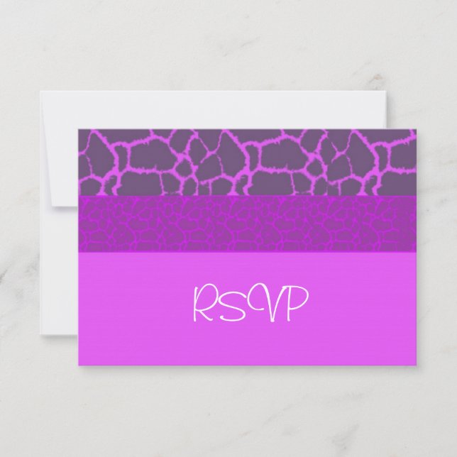 Purple Giraffe Pattern RSVP (Front)