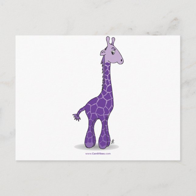Purple giraffe postcard (Front)